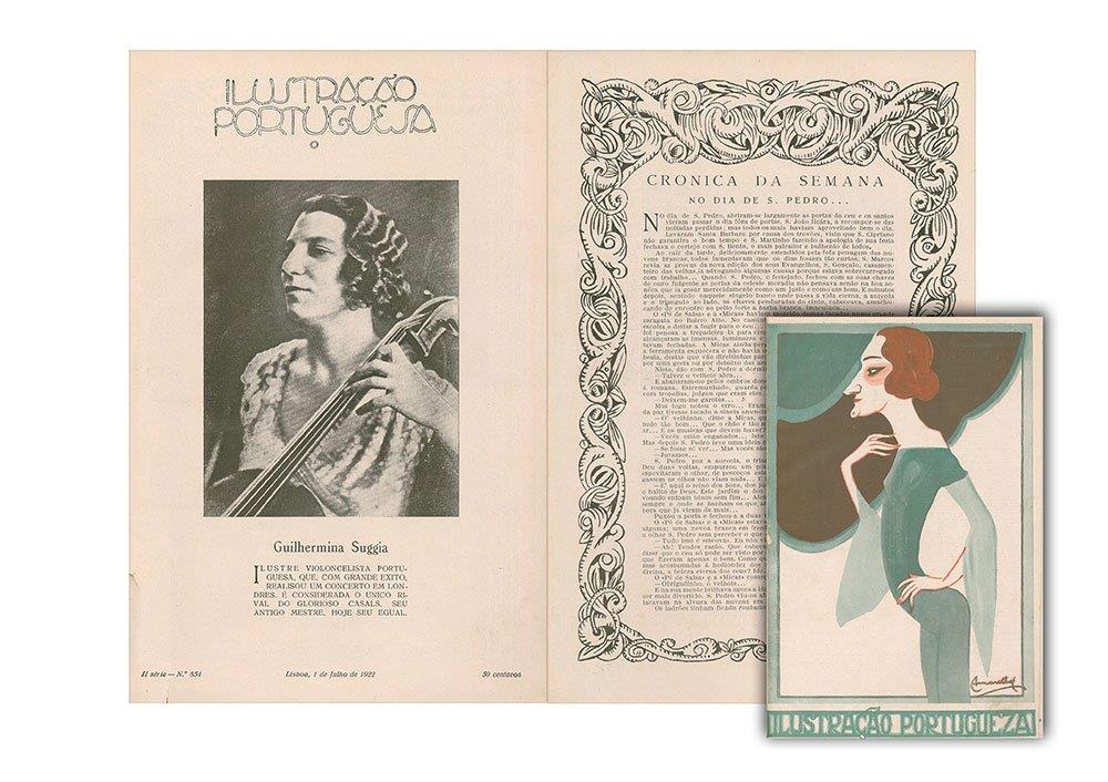 Ilustração Portugueza. 1922.; “Guilhermina Suggia” Ilustração Portugueza, II Série, N.º 854, 1 de julho.